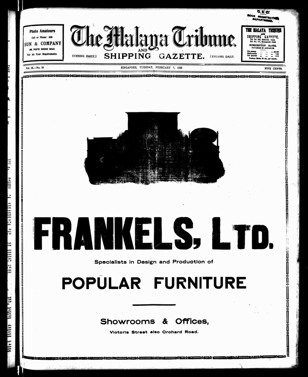 Miniature of Malaya Tribune 07 February 1922