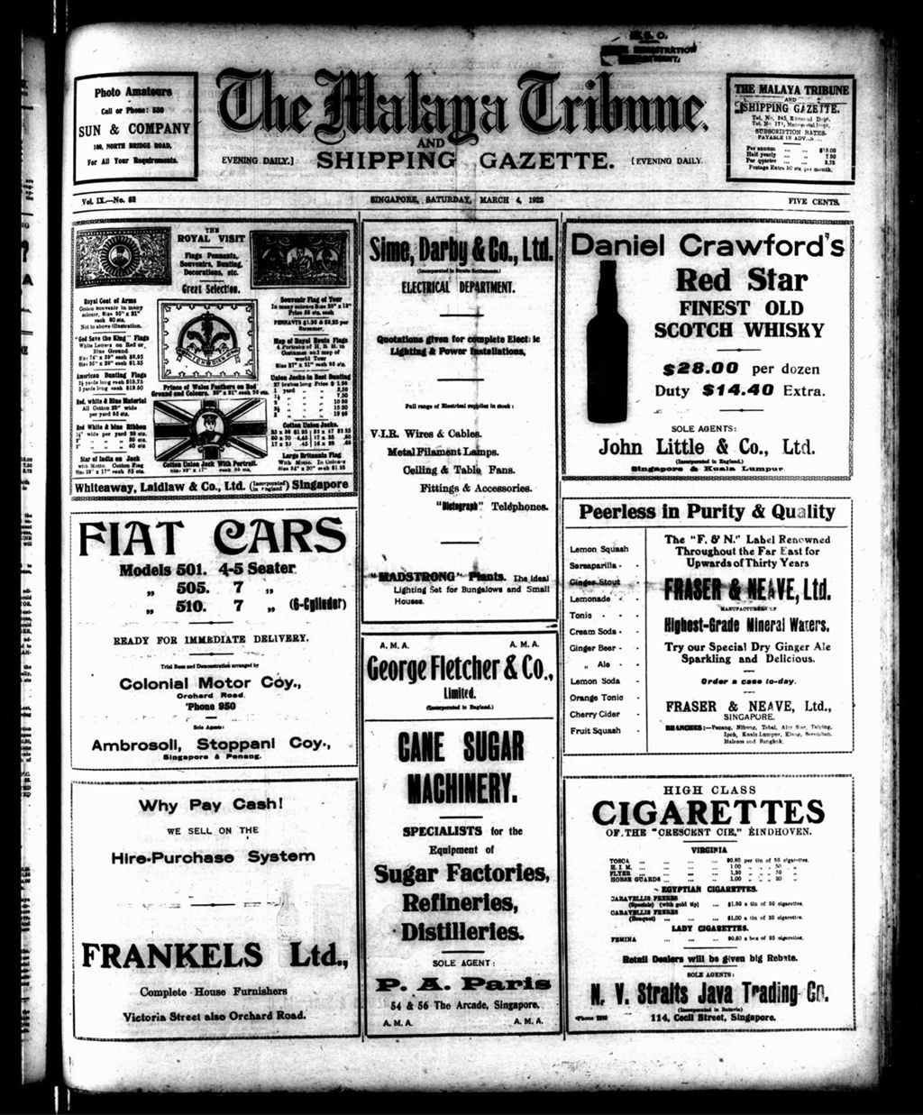 Miniature of Malaya Tribune 04 March 1922