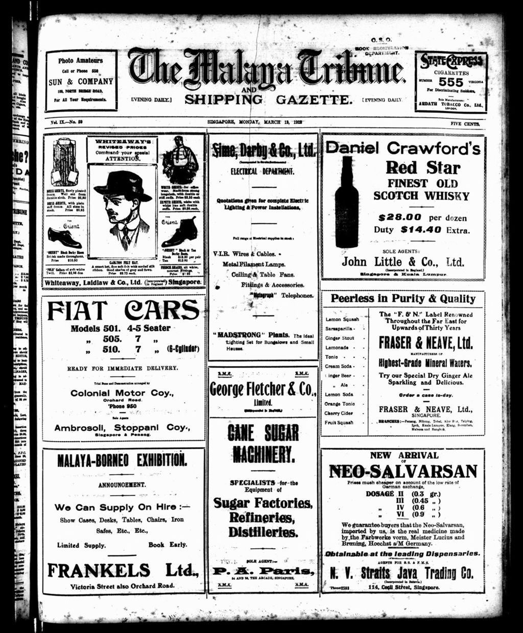 Miniature of Malaya Tribune 13 March 1922