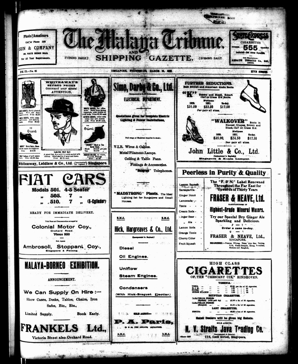 Miniature of Malaya Tribune 15 March 1922