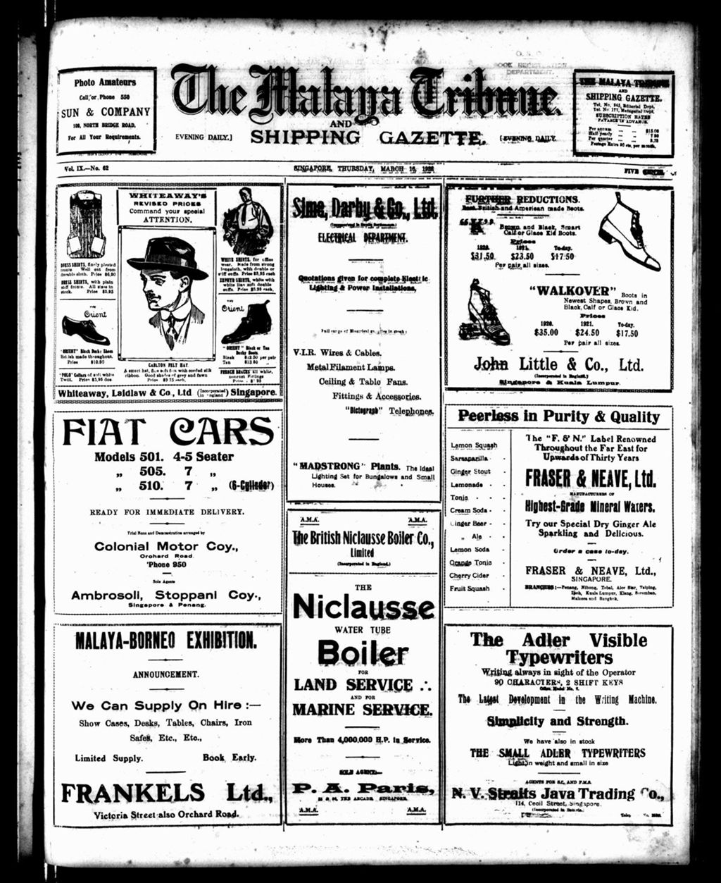 Miniature of Malaya Tribune 16 March 1922