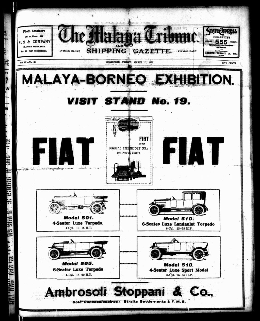 Miniature of Malaya Tribune 17 March 1922