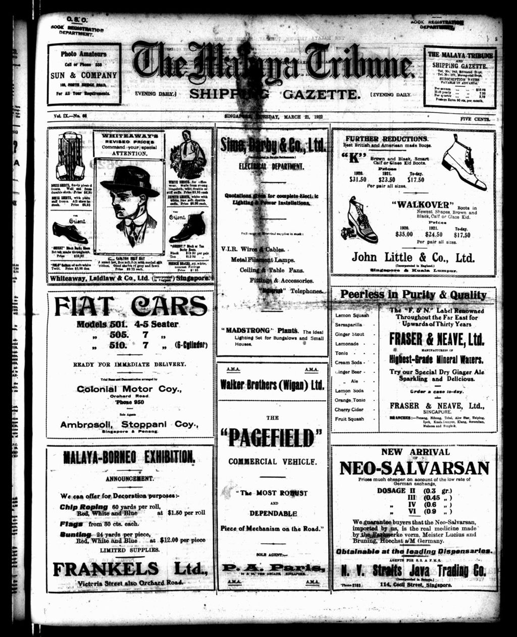 Miniature of Malaya Tribune 21 March 1922