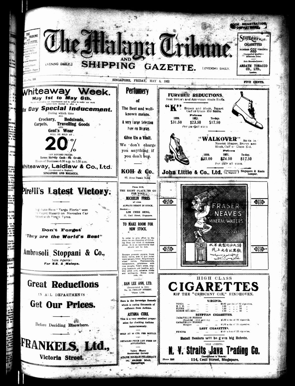 Miniature of Malaya Tribune 05 May 1922