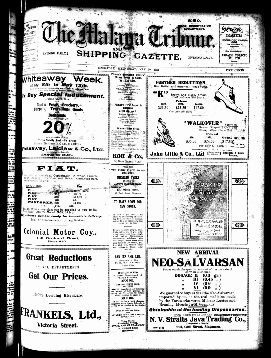 Miniature of Malaya Tribune 10 May 1922