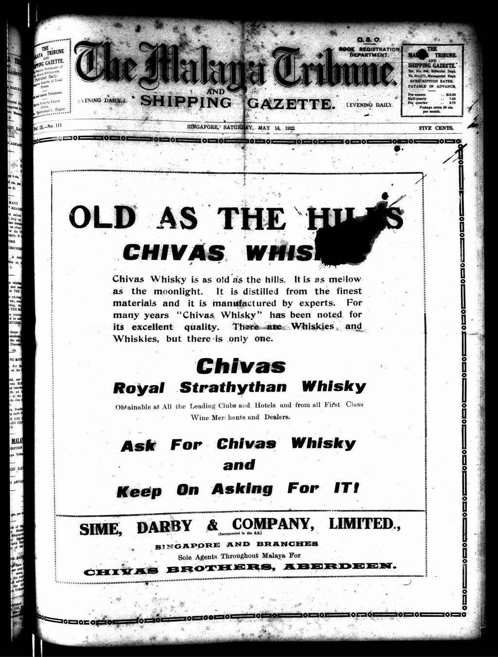 Miniature of Malaya Tribune 13 May 1922