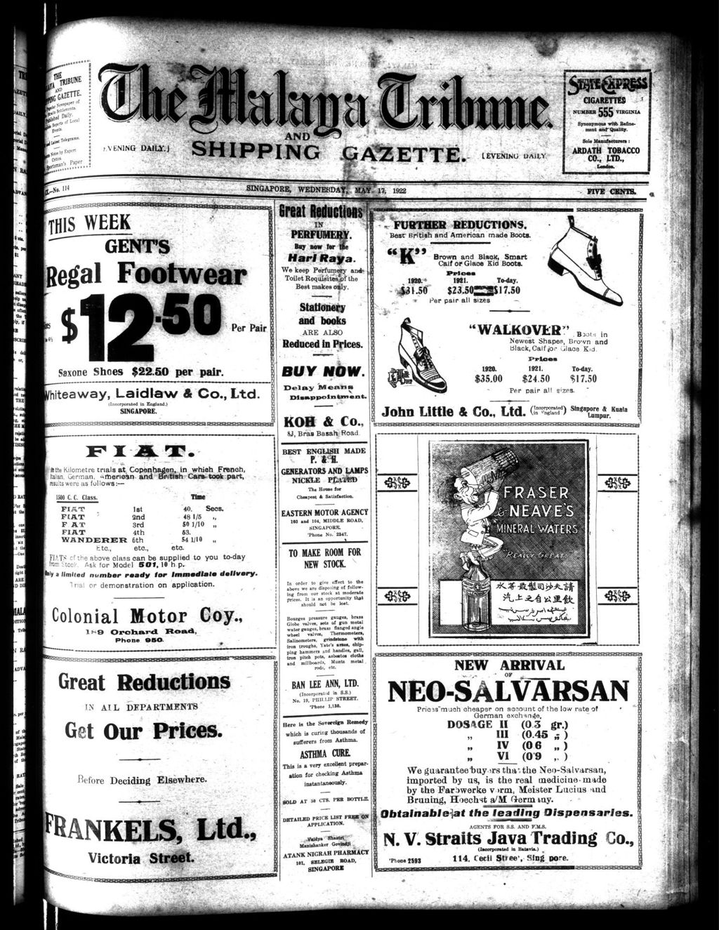 Miniature of Malaya Tribune 17 May 1922