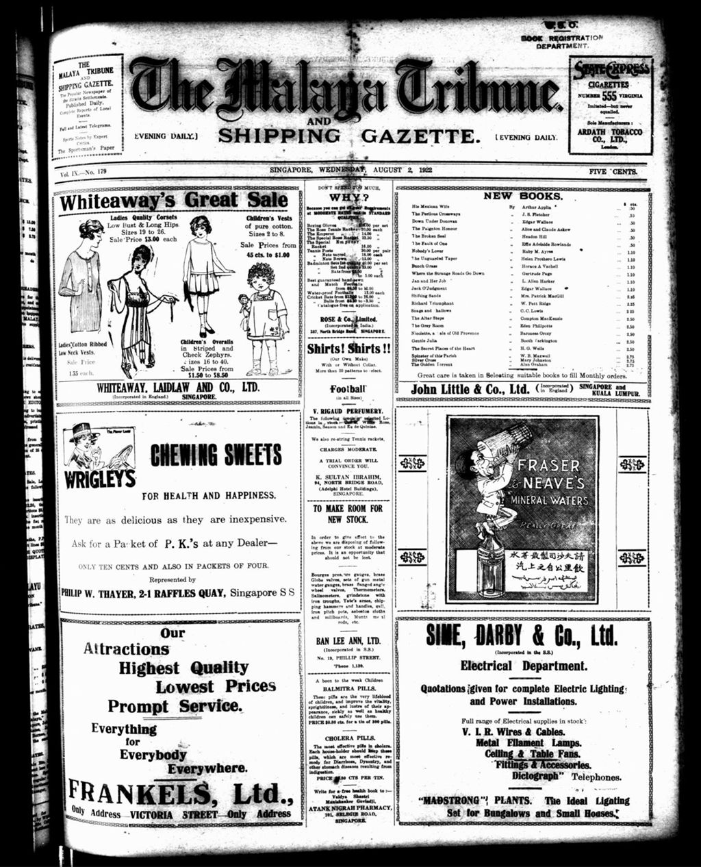 Miniature of Malaya Tribune 02 August 1922