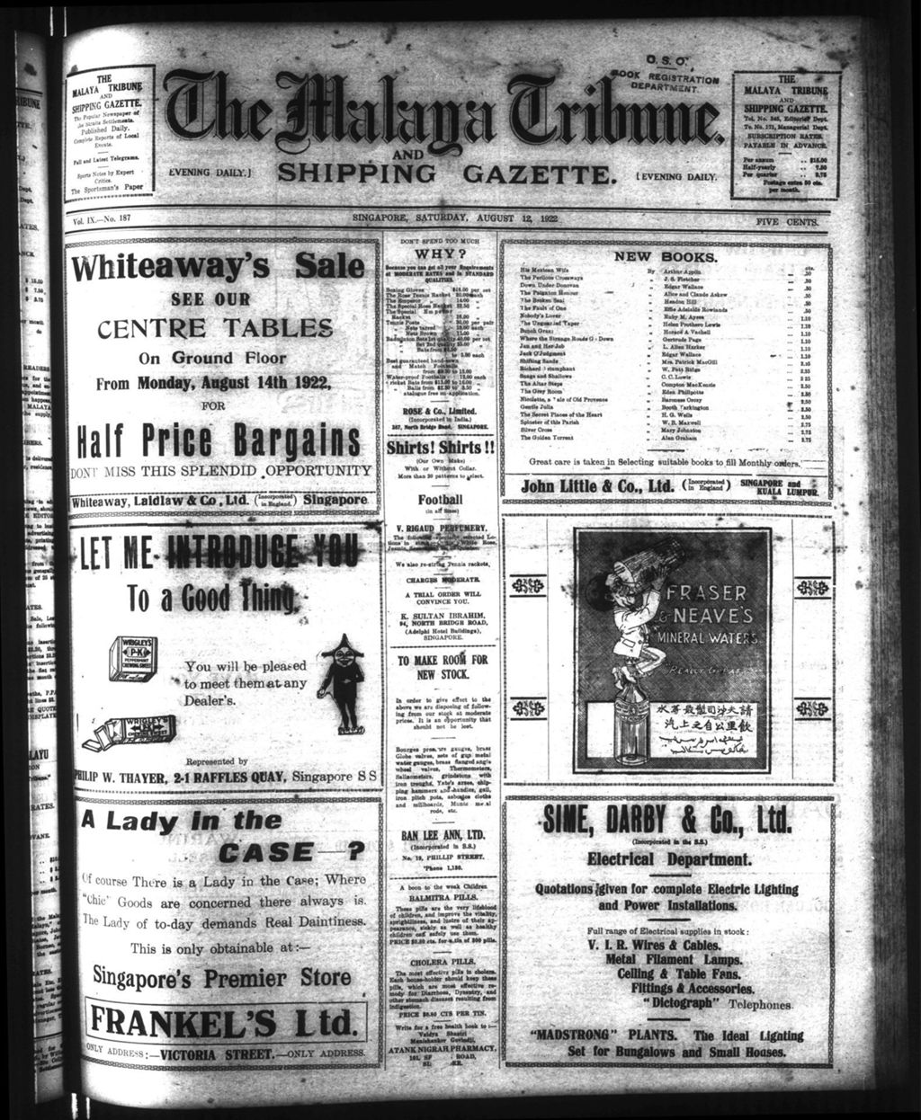 Miniature of Malaya Tribune 12 August 1922