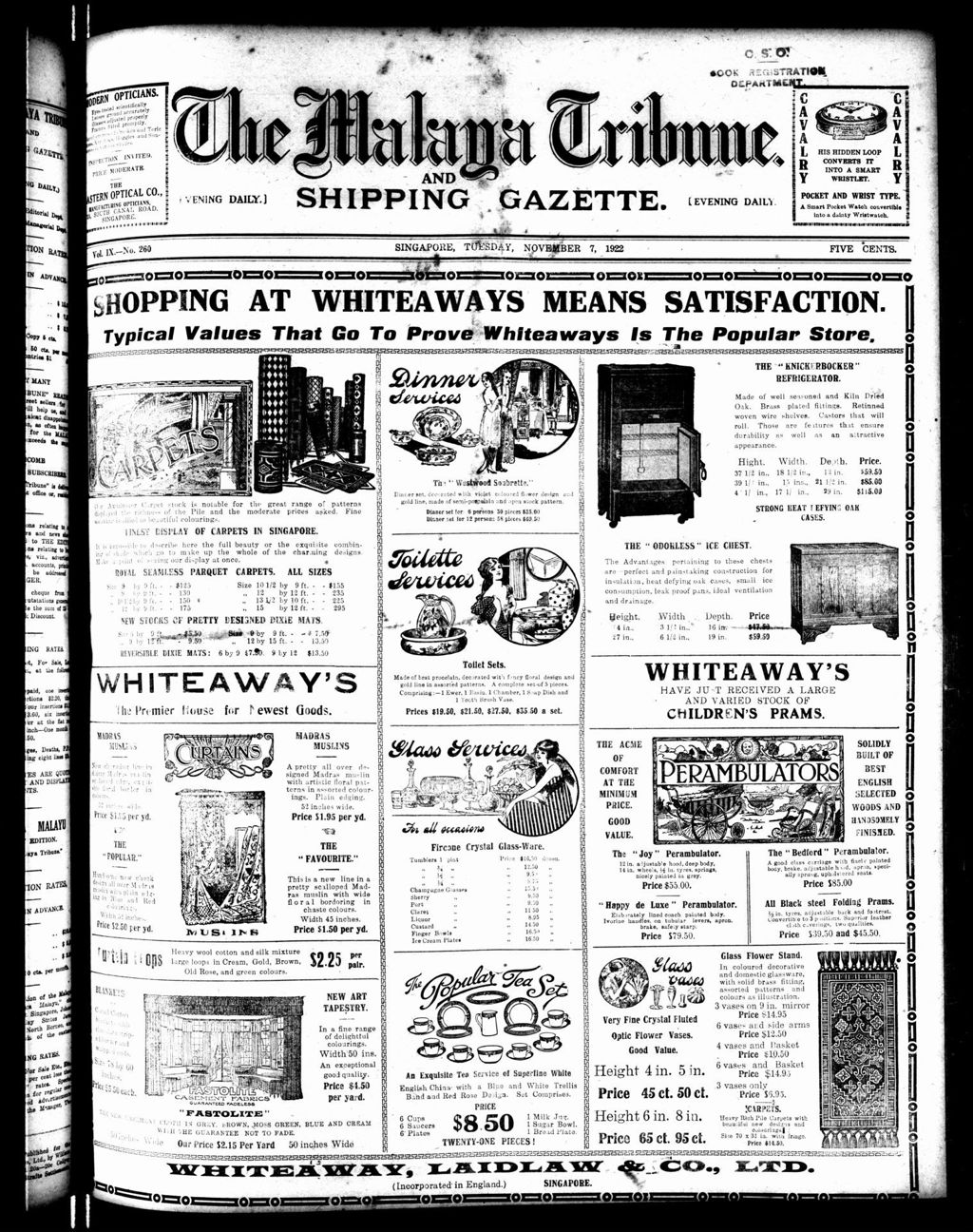 Miniature of Malaya Tribune 07 November 1922