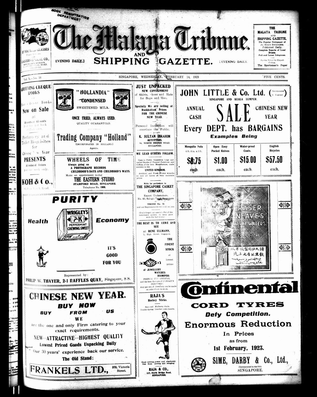 Miniature of Malaya Tribune 14 February 1923