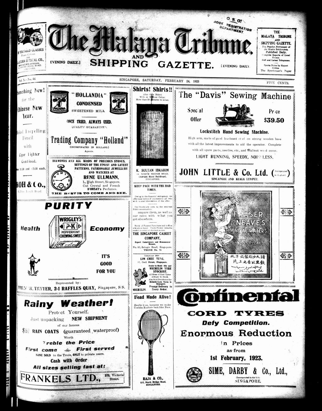 Miniature of Malaya Tribune 24 February 1923