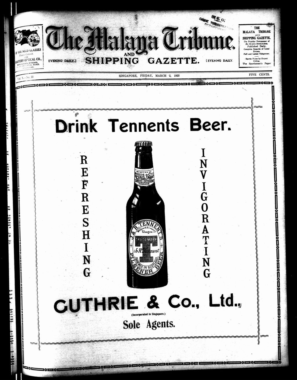 Miniature of Malaya Tribune 02 March 1923