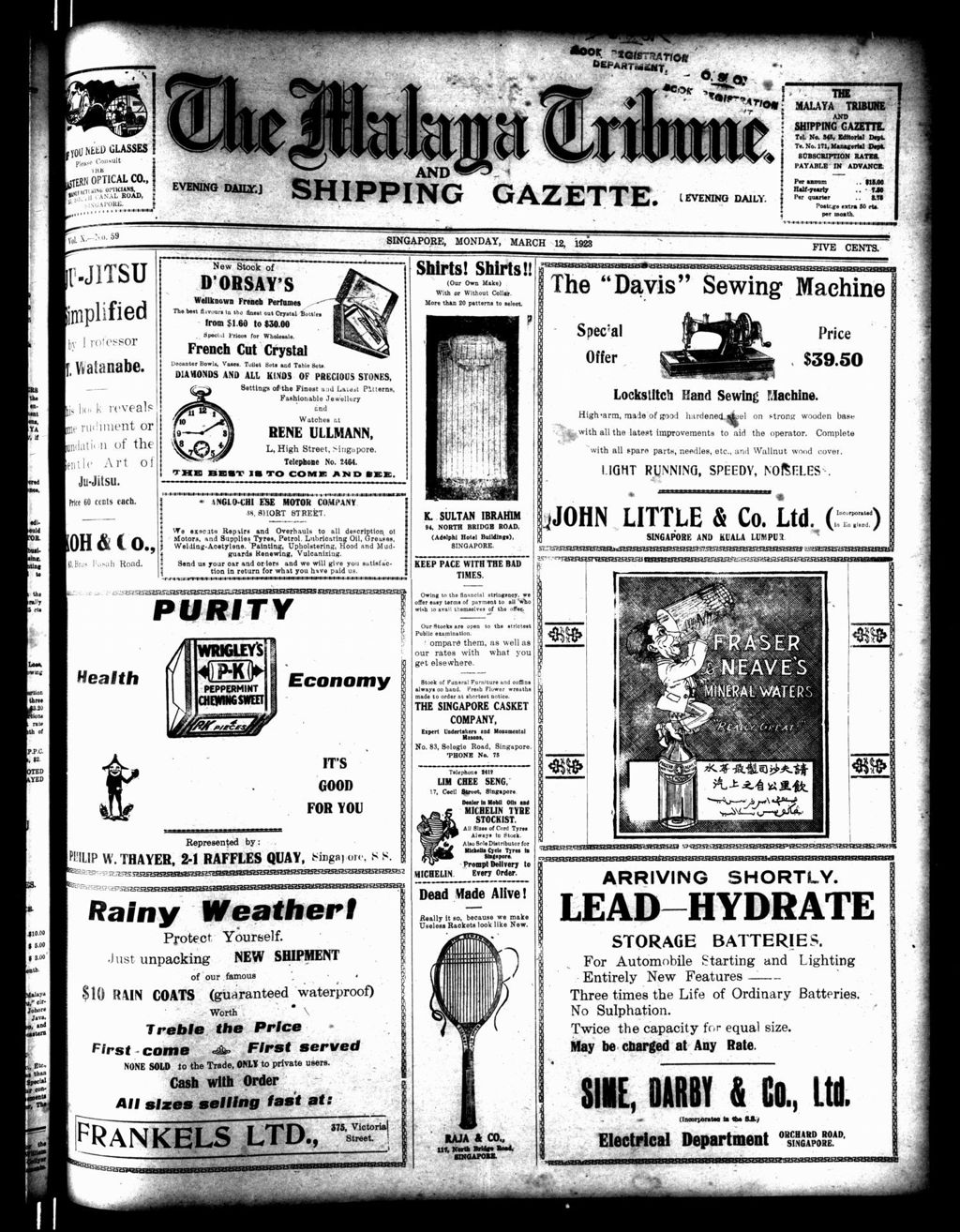 Miniature of Malaya Tribune 12 March 1923