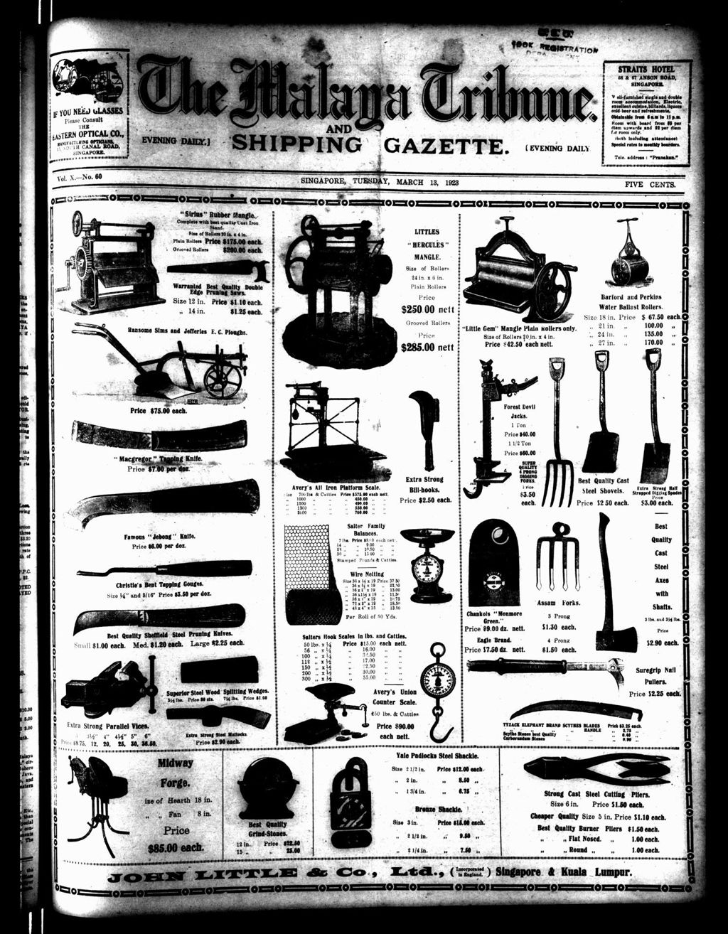 Miniature of Malaya Tribune 13 March 1923