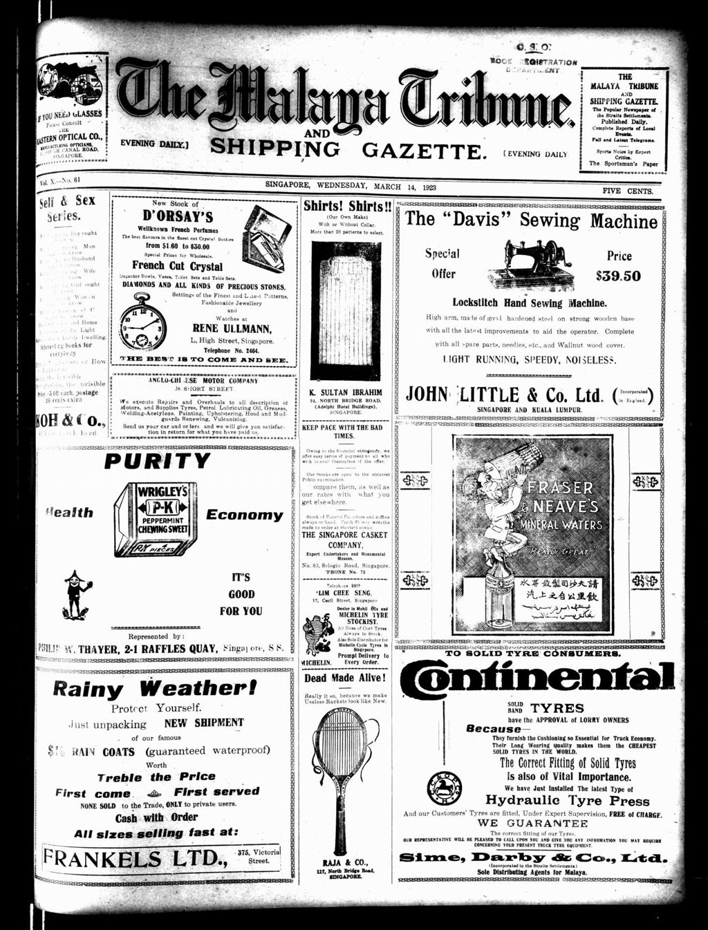 Miniature of Malaya Tribune 14 March 1923