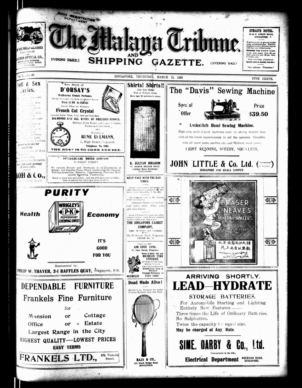 Miniature of Malaya Tribune 15 March 1923