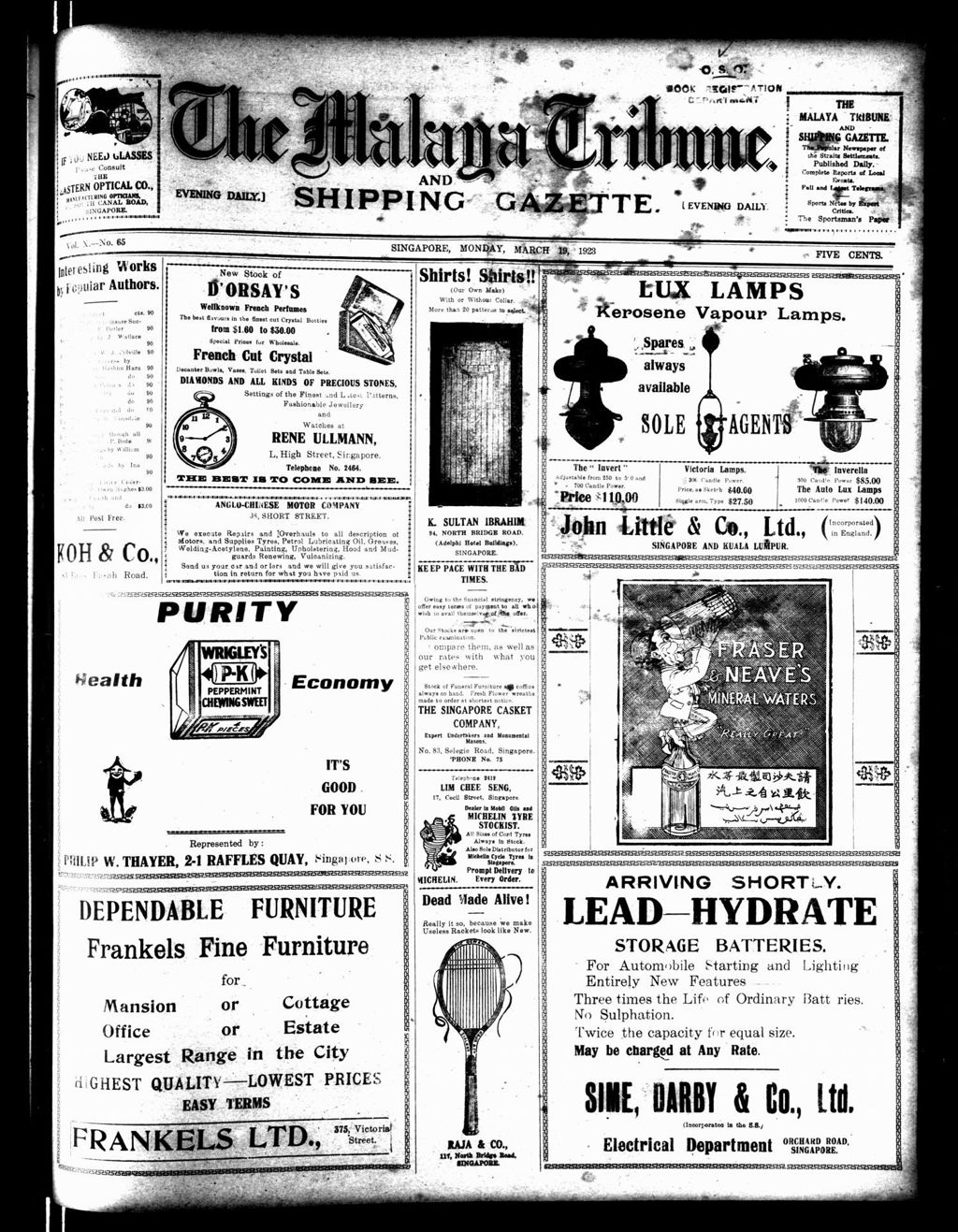 Miniature of Malaya Tribune 19 March 1923