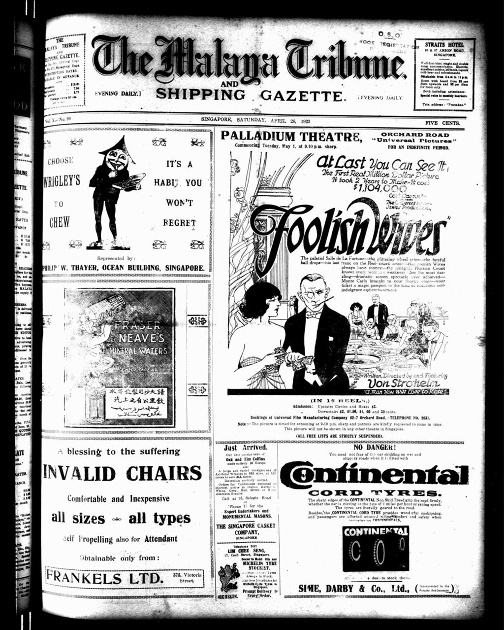 Miniature of Malaya Tribune 28 April 1923