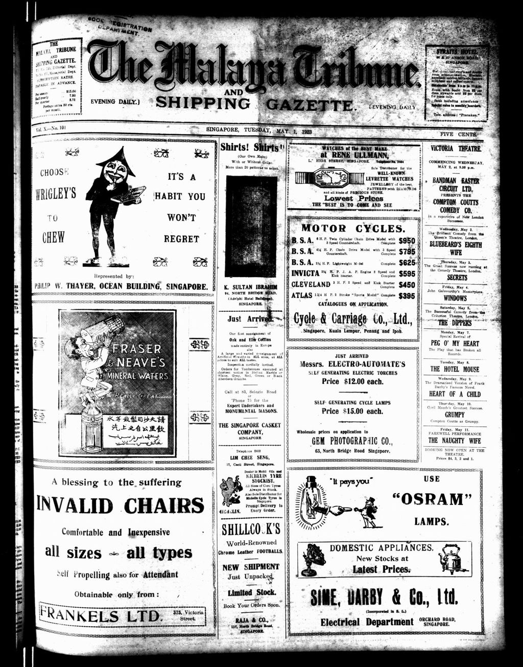 Miniature of Malaya Tribune 01 May 1923