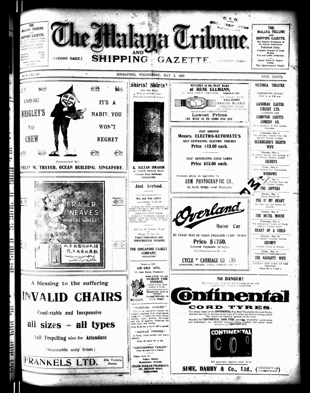 Miniature of Malaya Tribune 02 May 1923