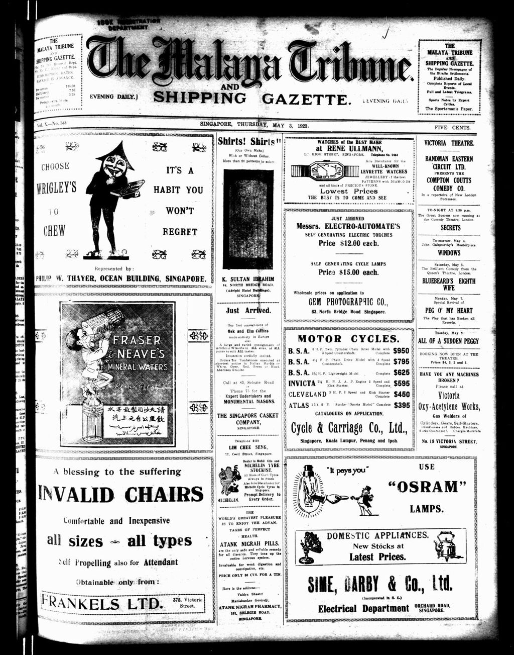 Miniature of Malaya Tribune 03 May 1923