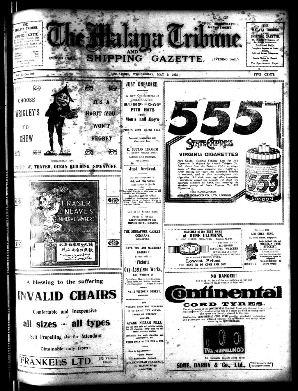 Miniature of Malaya Tribune 09 May 1923