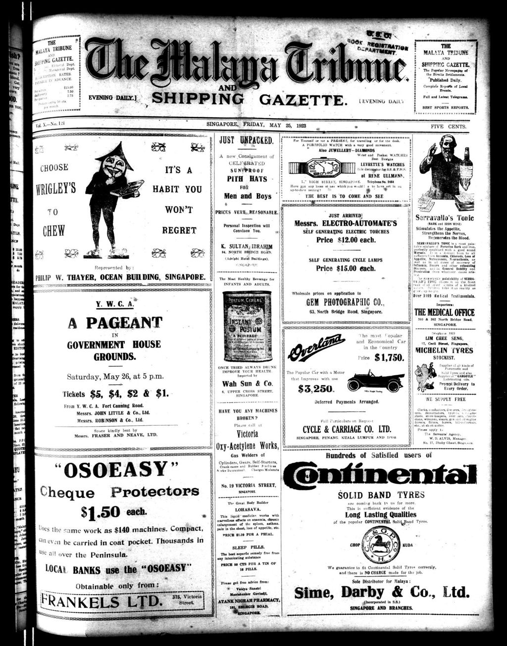 Miniature of Malaya Tribune 25 May 1923