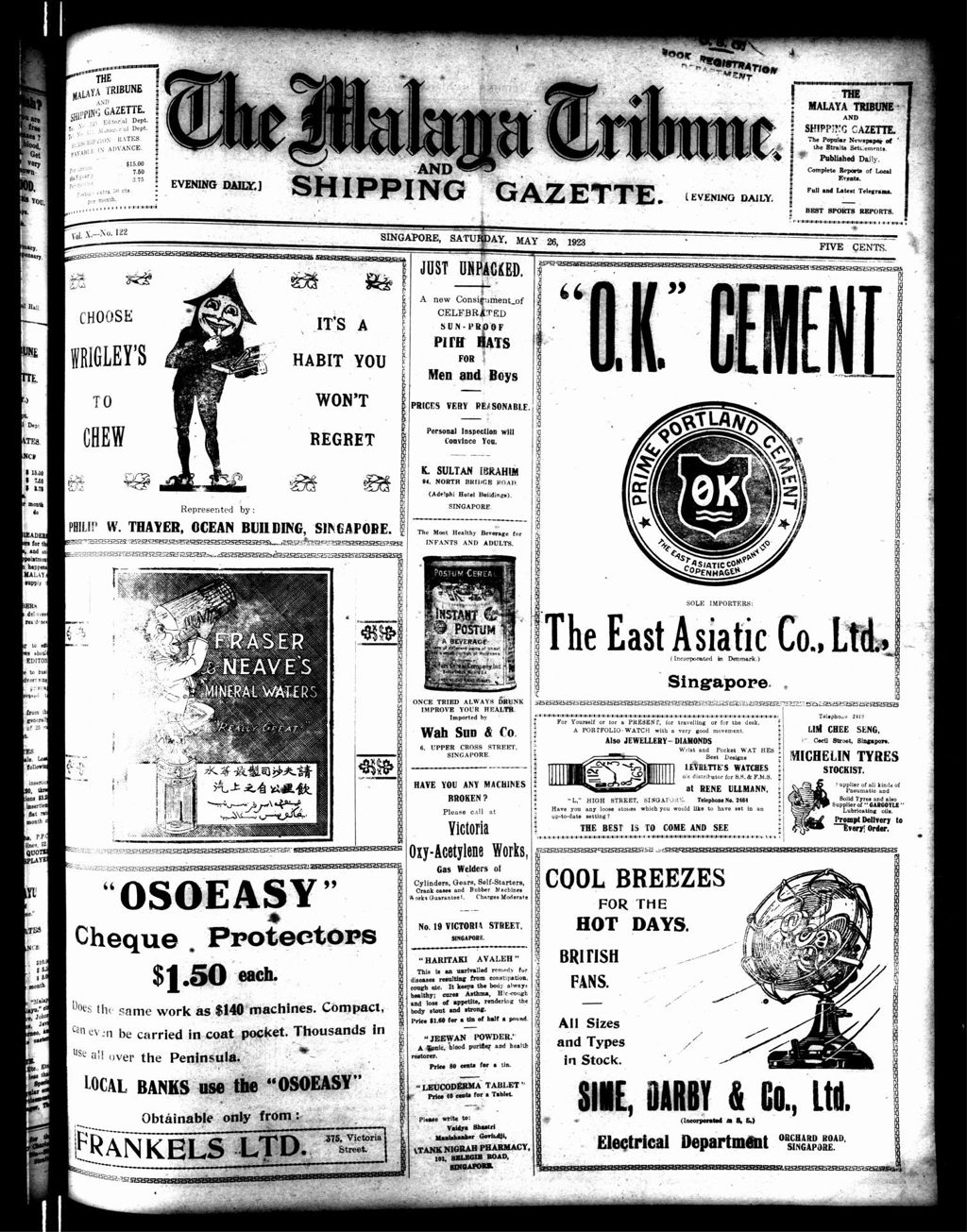 Miniature of Malaya Tribune 26 May 1923