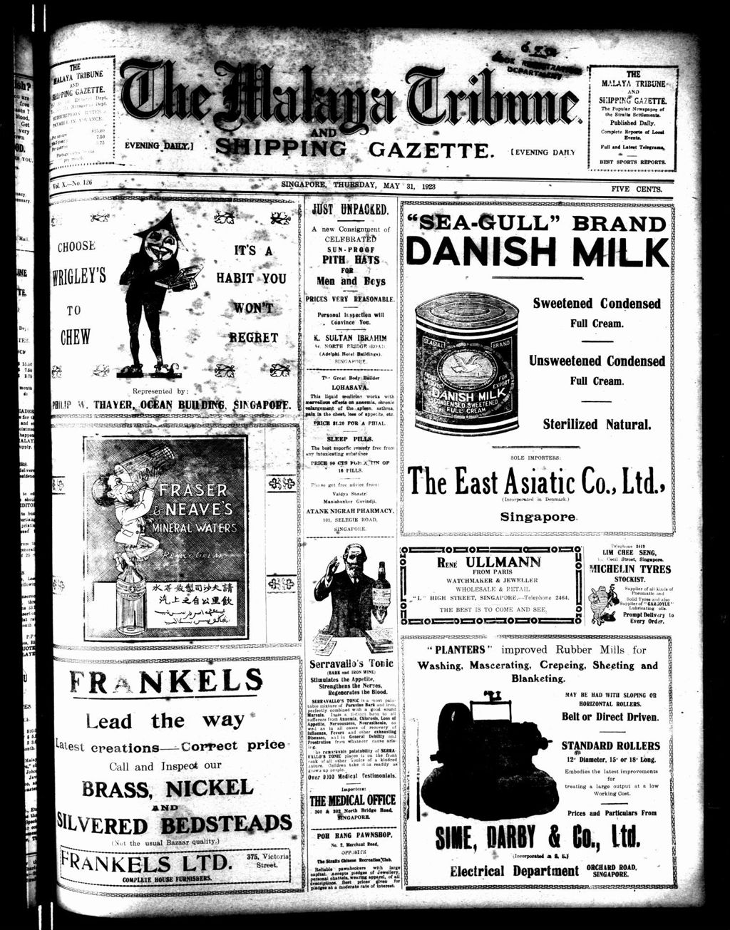 Miniature of Malaya Tribune 31 May 1923