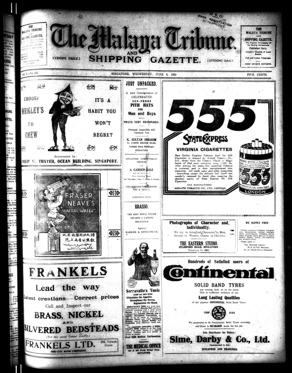 Miniature of Malaya Tribune 06 June 1923