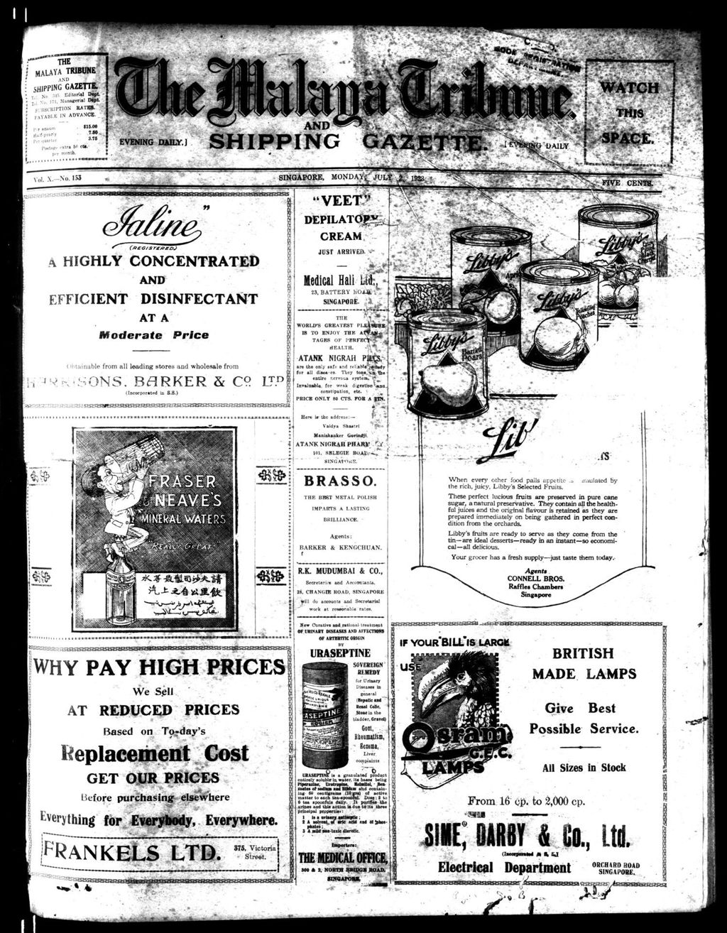 Miniature of Malaya Tribune 02 July 1923