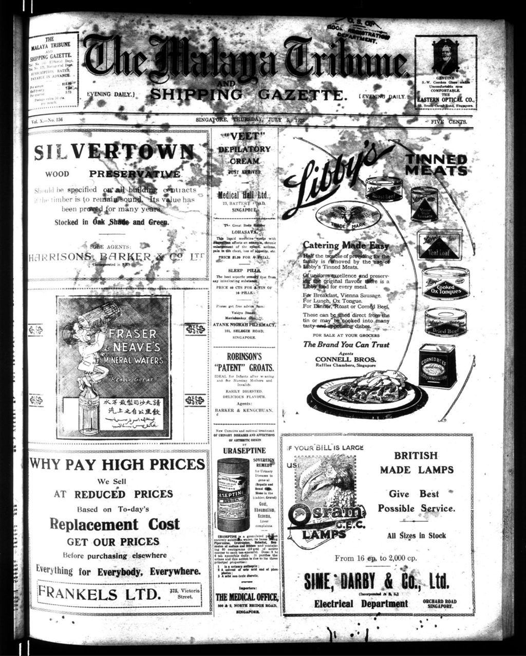 Miniature of Malaya Tribune 05 July 1923