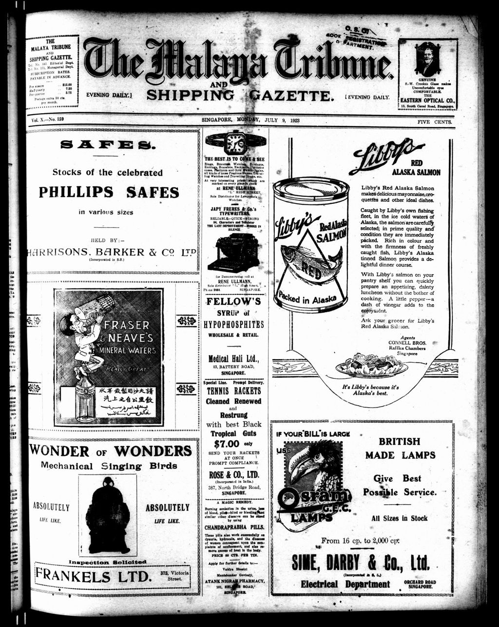 Miniature of Malaya Tribune 09 July 1923