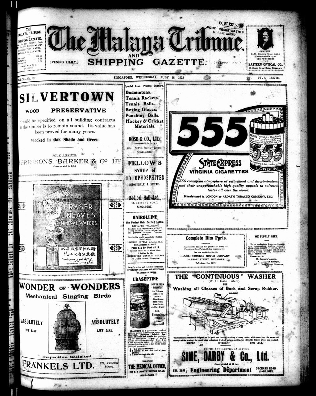 Miniature of Malaya Tribune 18 July 1923