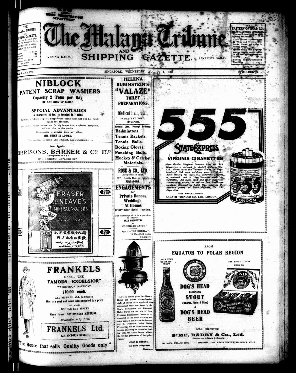 Miniature of Malaya Tribune 01 August 1923