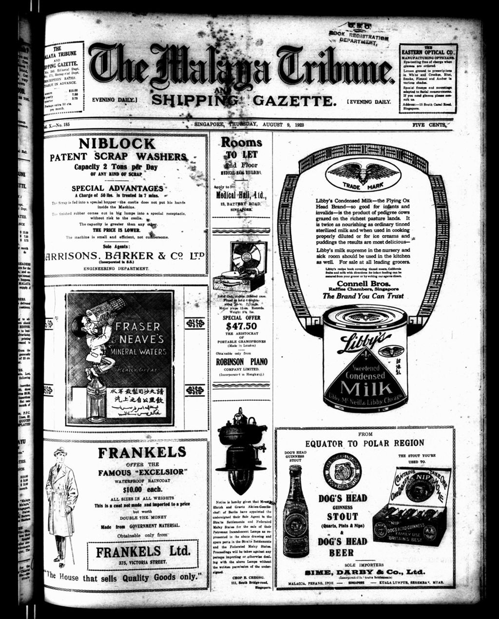 Miniature of Malaya Tribune 09 August 1923