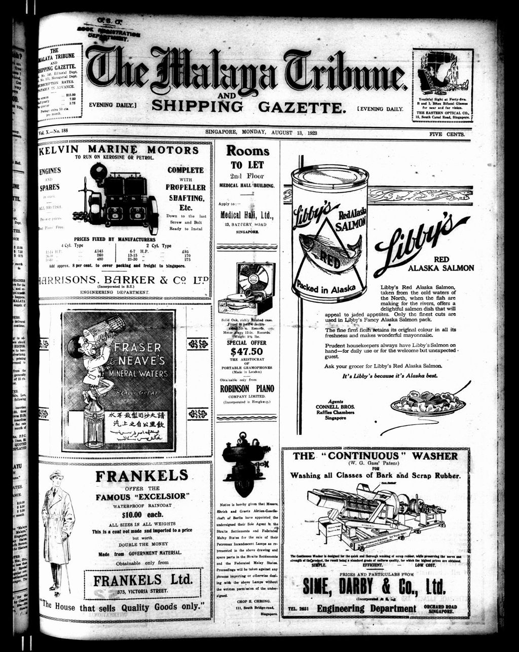 Miniature of Malaya Tribune 13 August 1923