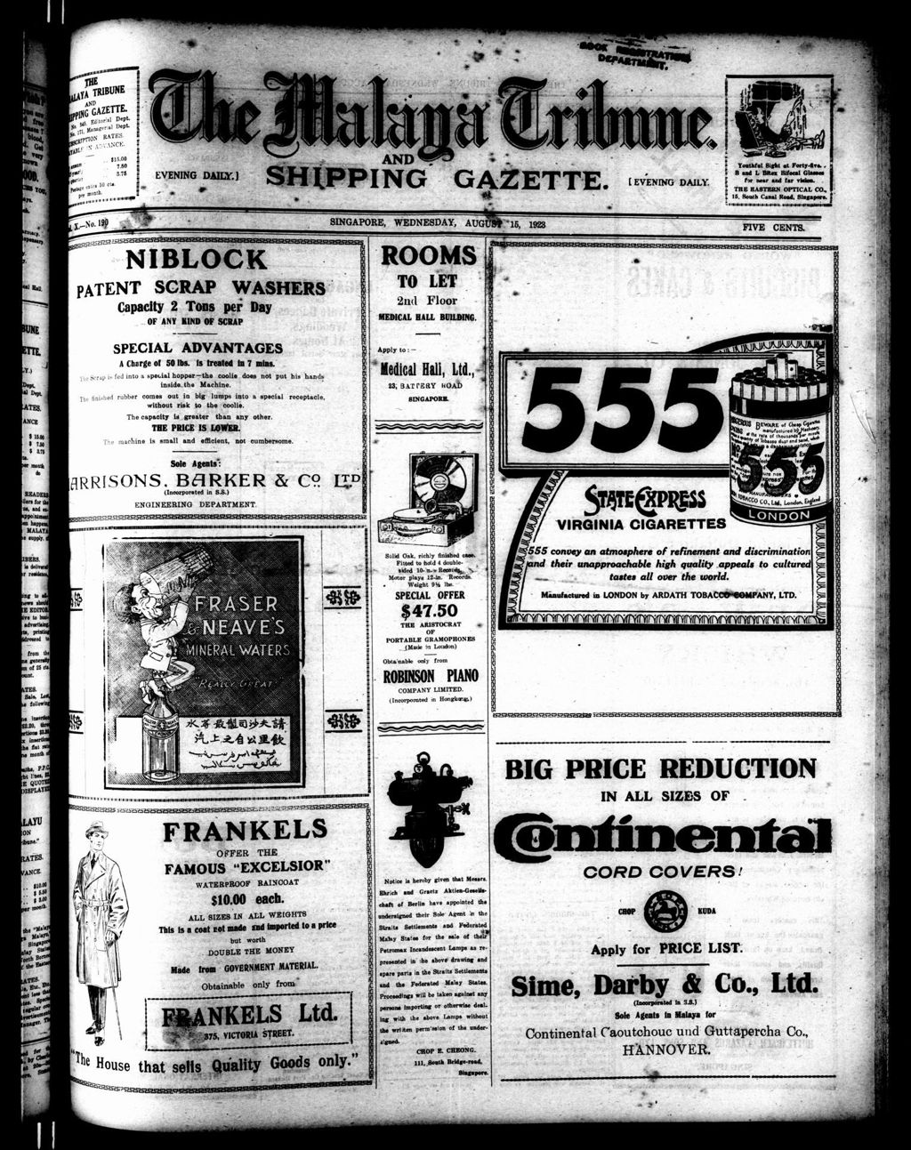 Miniature of Malaya Tribune 15 August 1923