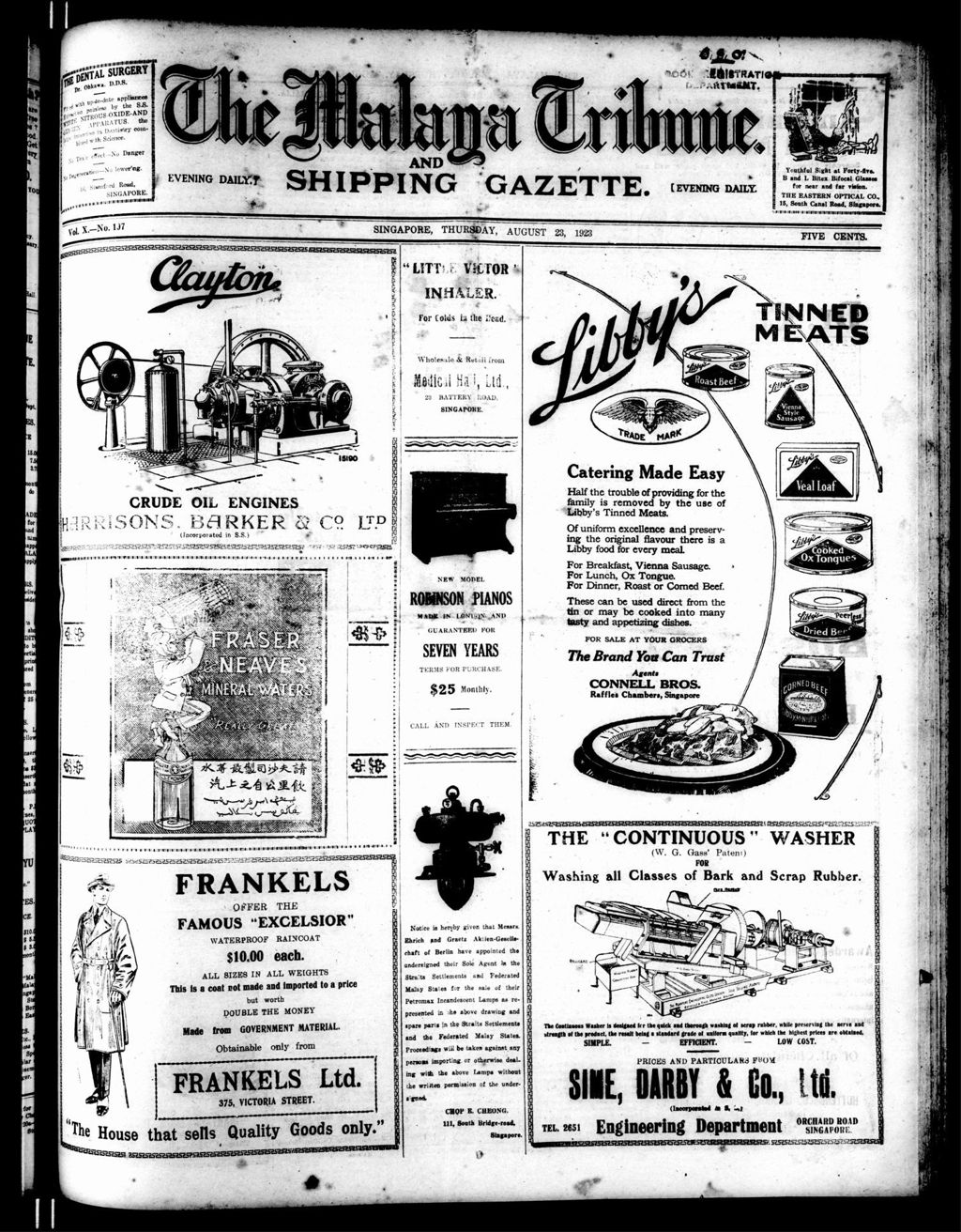 Miniature of Malaya Tribune 23 August 1923