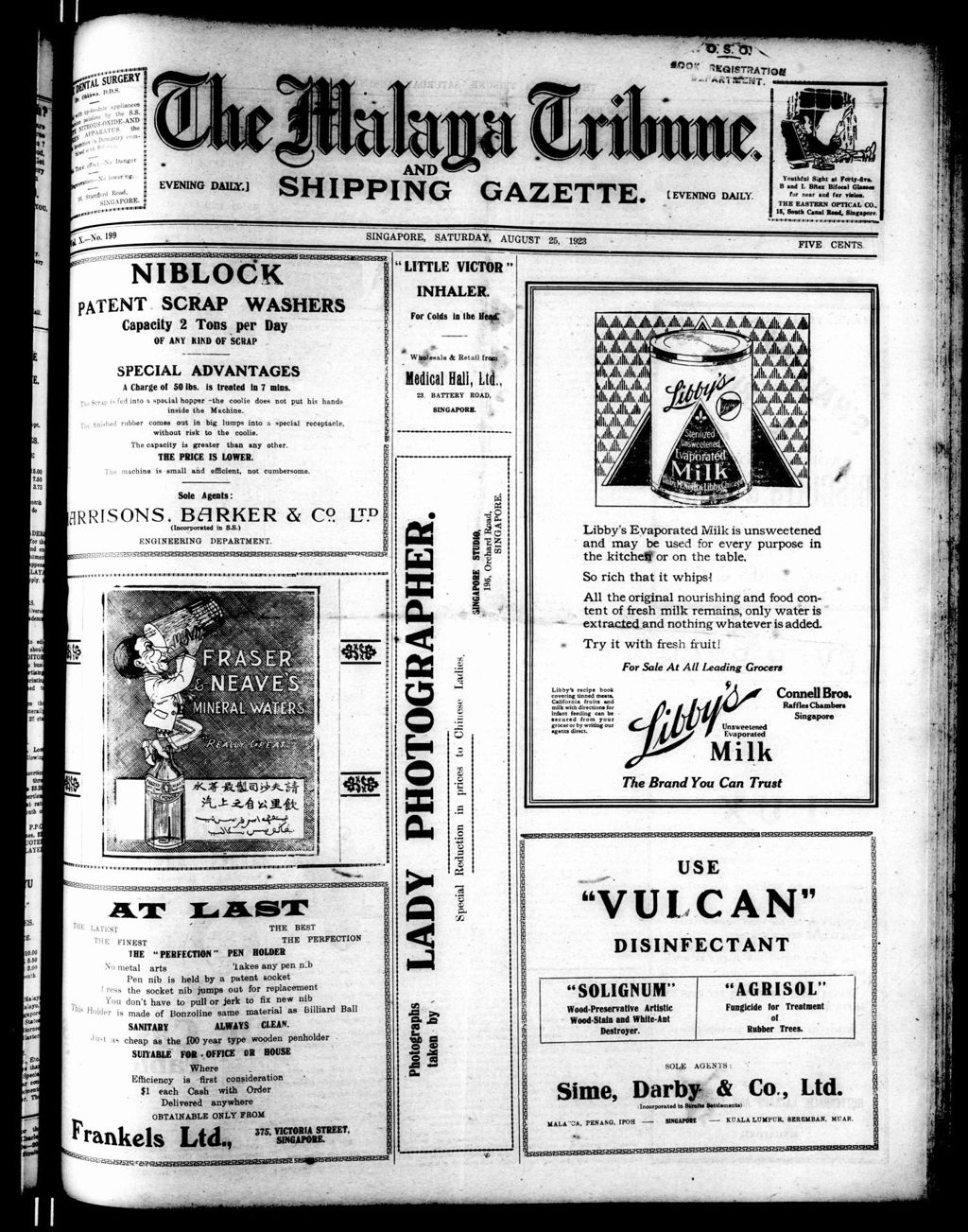 Miniature of Malaya Tribune 25 August 1923