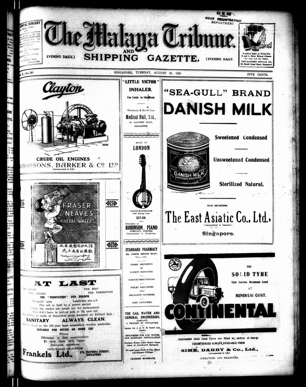 Miniature of Malaya Tribune 28 August 1923