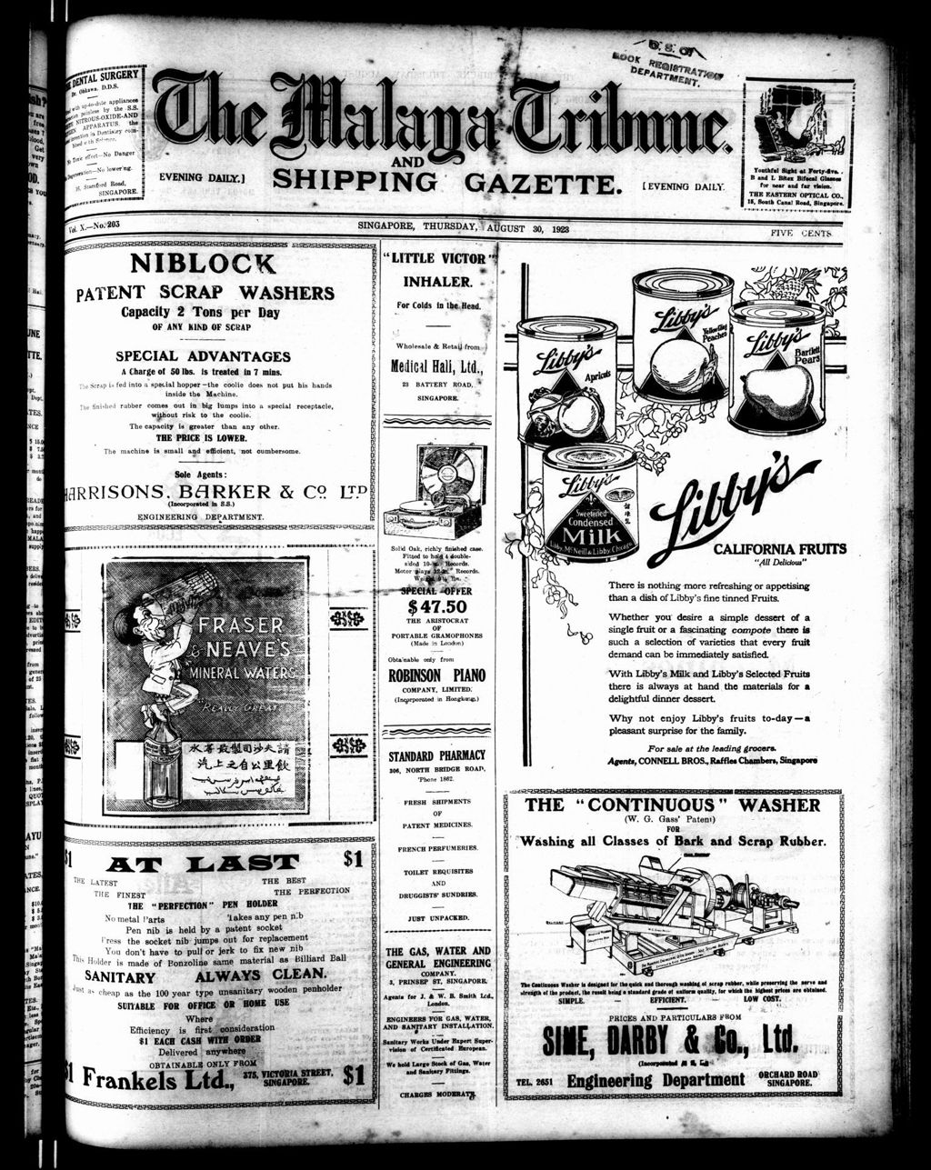 Miniature of Malaya Tribune 30 August 1923