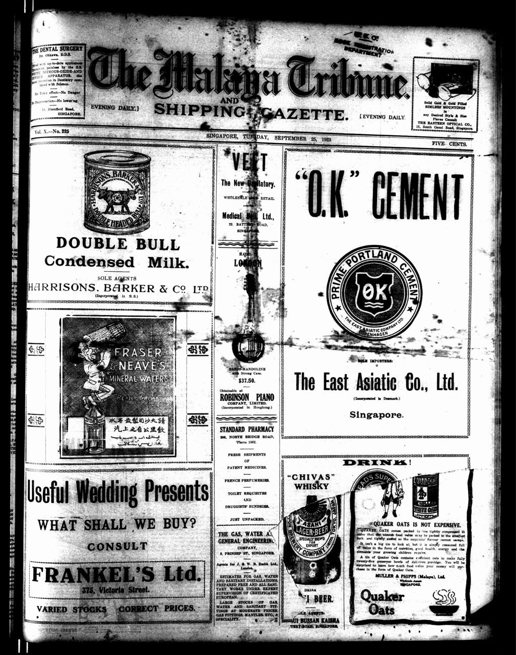 Miniature of Malaya Tribune 25 September 1923