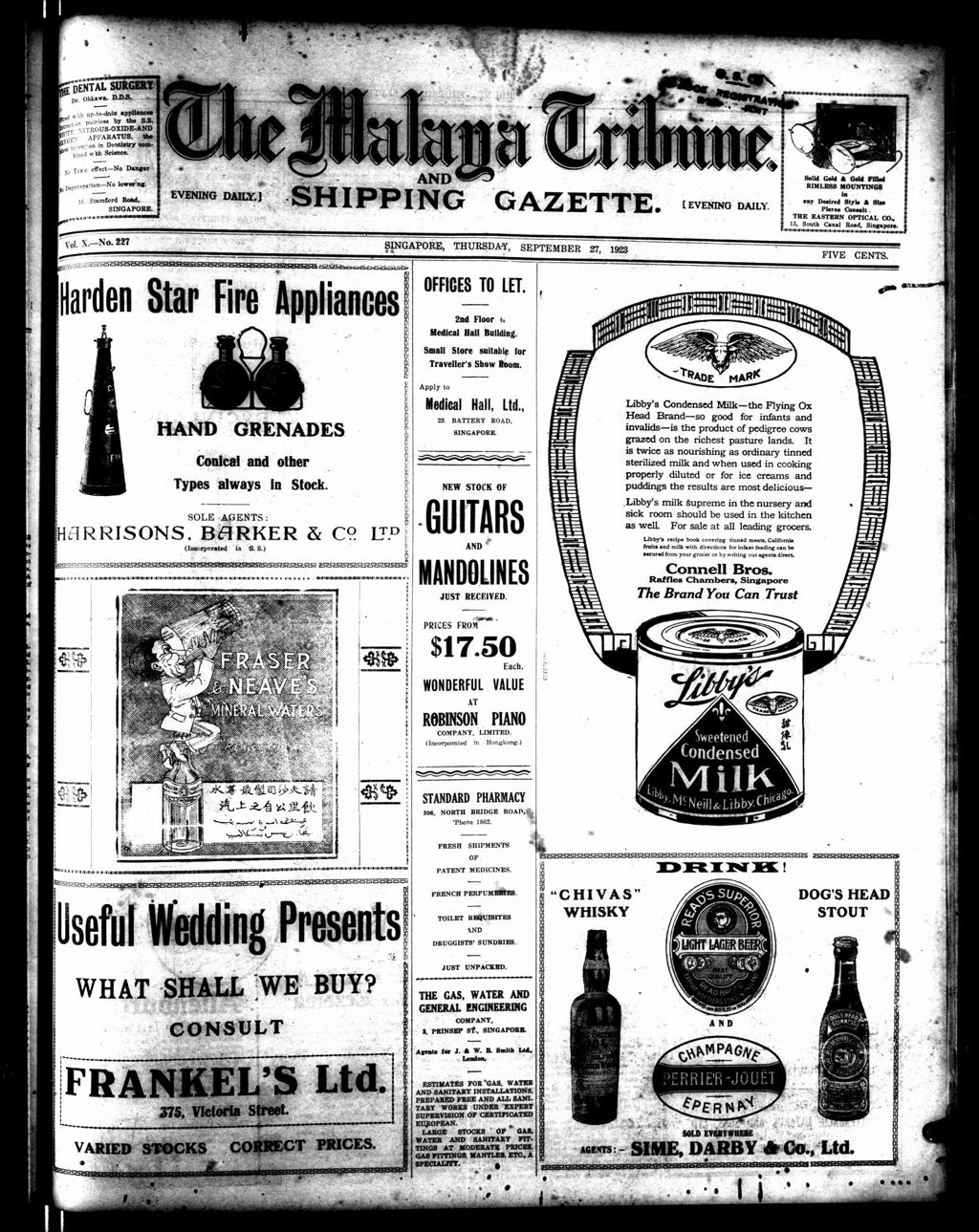 Miniature of Malaya Tribune 27 September 1923