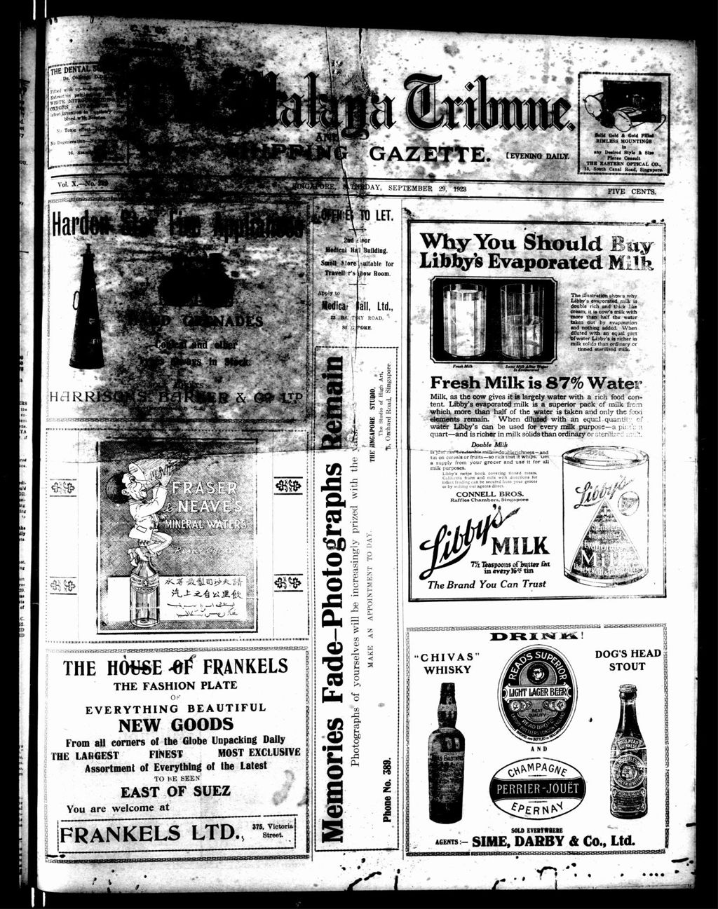 Miniature of Malaya Tribune 29 September 1923