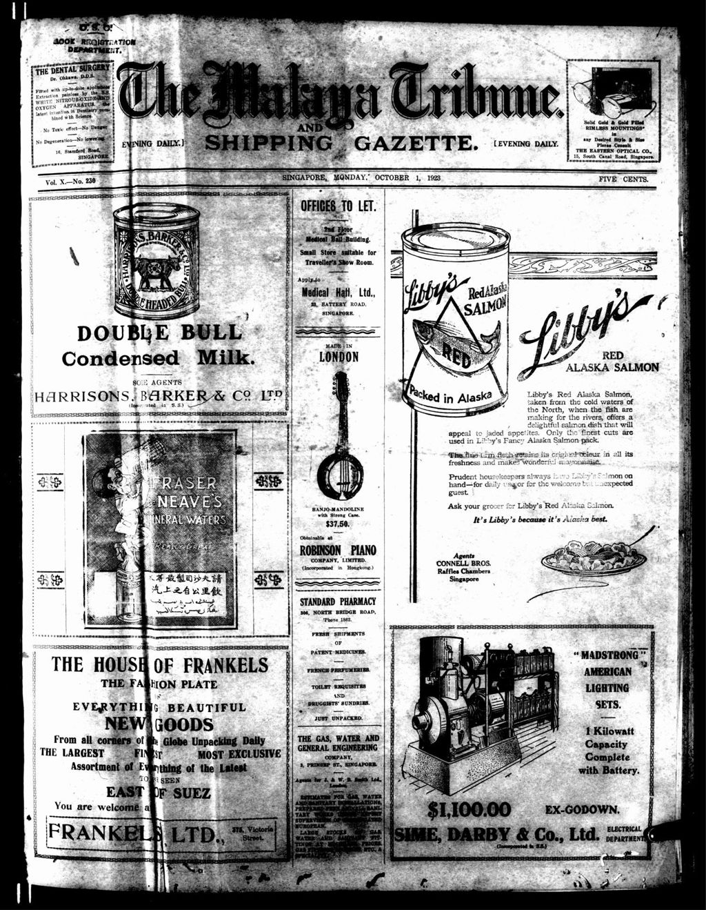 Miniature of Malaya Tribune 01 October 1923