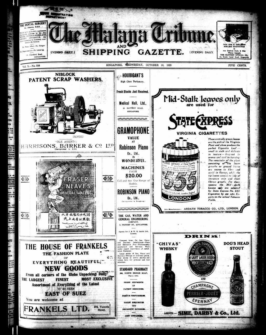 Miniature of Malaya Tribune 10 October 1923