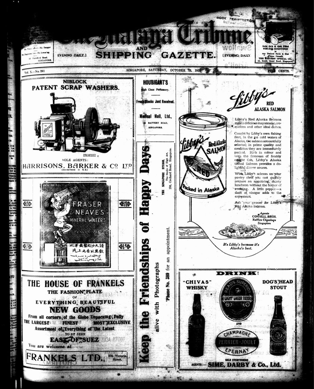 Miniature of Malaya Tribune 13 October 1923