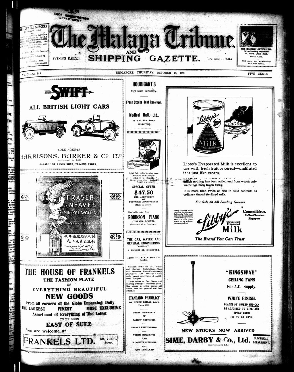 Miniature of Malaya Tribune 18 October 1923